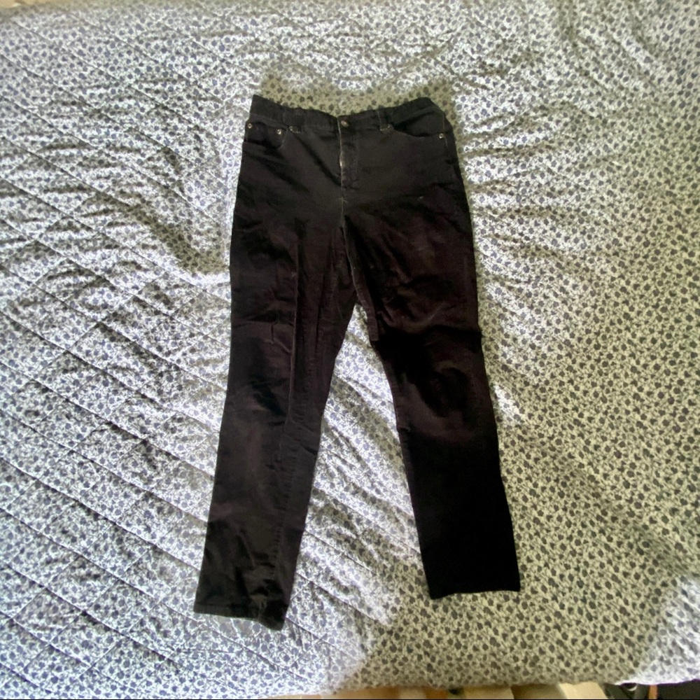 Basic Editions Black Corduroy Pants Straight Leg